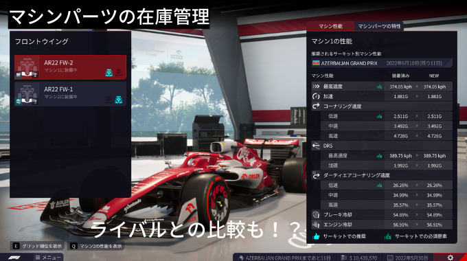 F1マネージャー22攻略 マシンパーツの在庫管理はどうするべき また何から開発するべきなのか Pitbit F Com